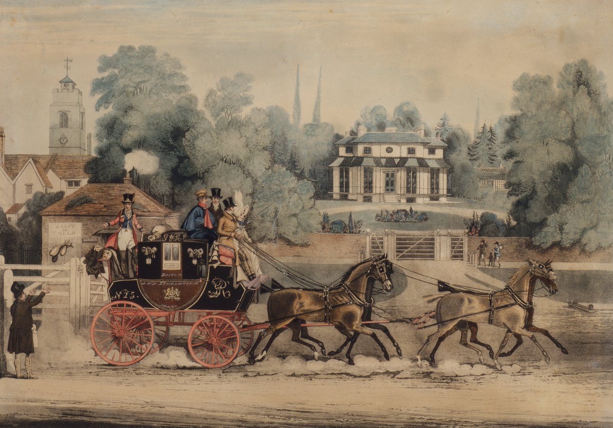 The Royal Mail Coach (färgad gravyr) av James Pollard