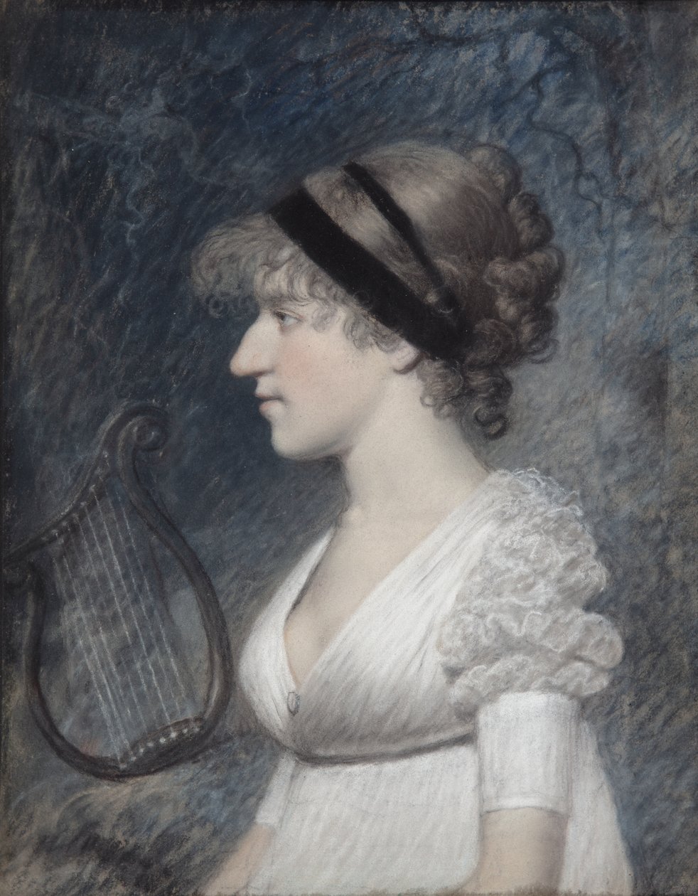 Miss Bush (pastell på grått papper) av James Sharples