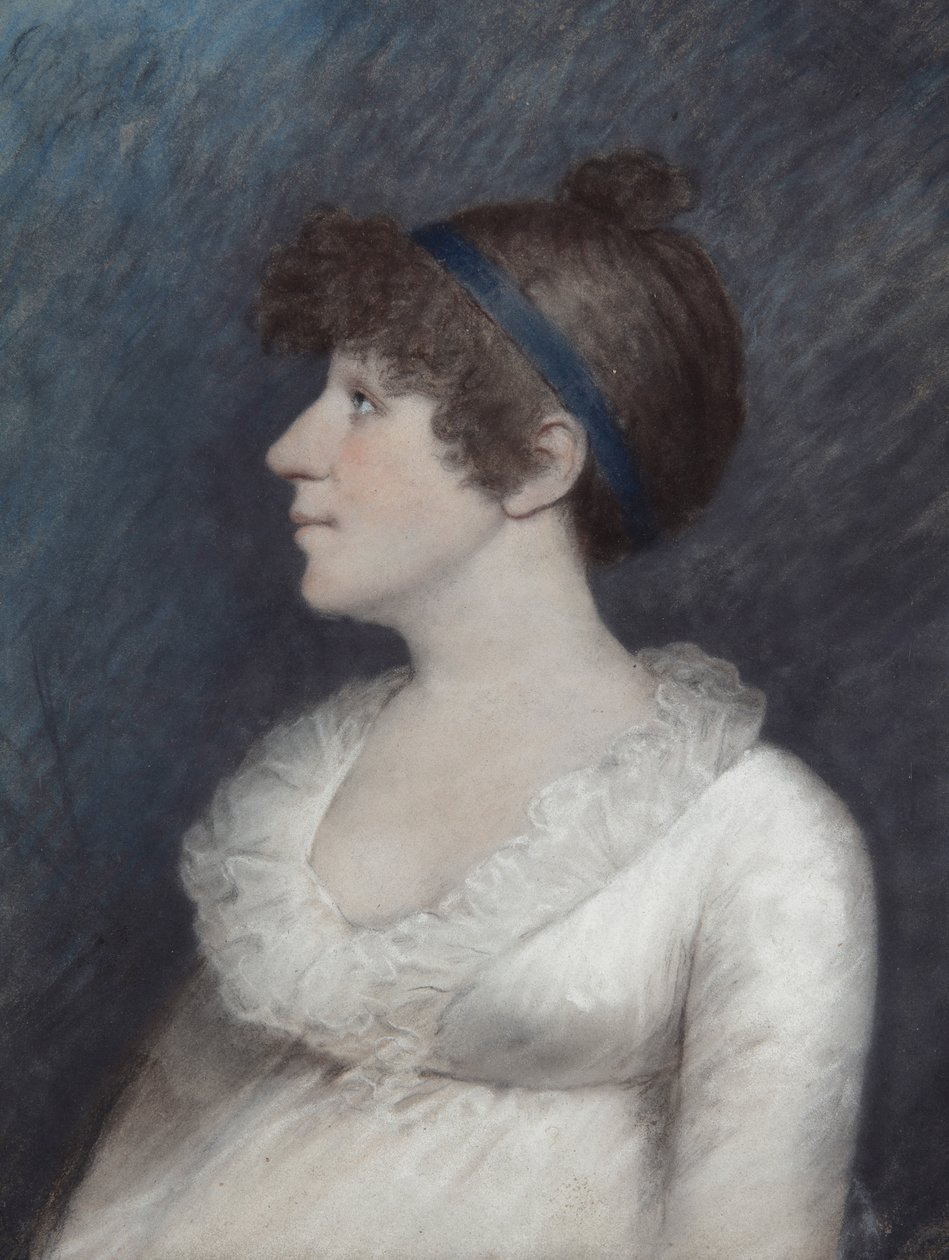 Mrs Brown (pastell på grått papper) av James Sharples