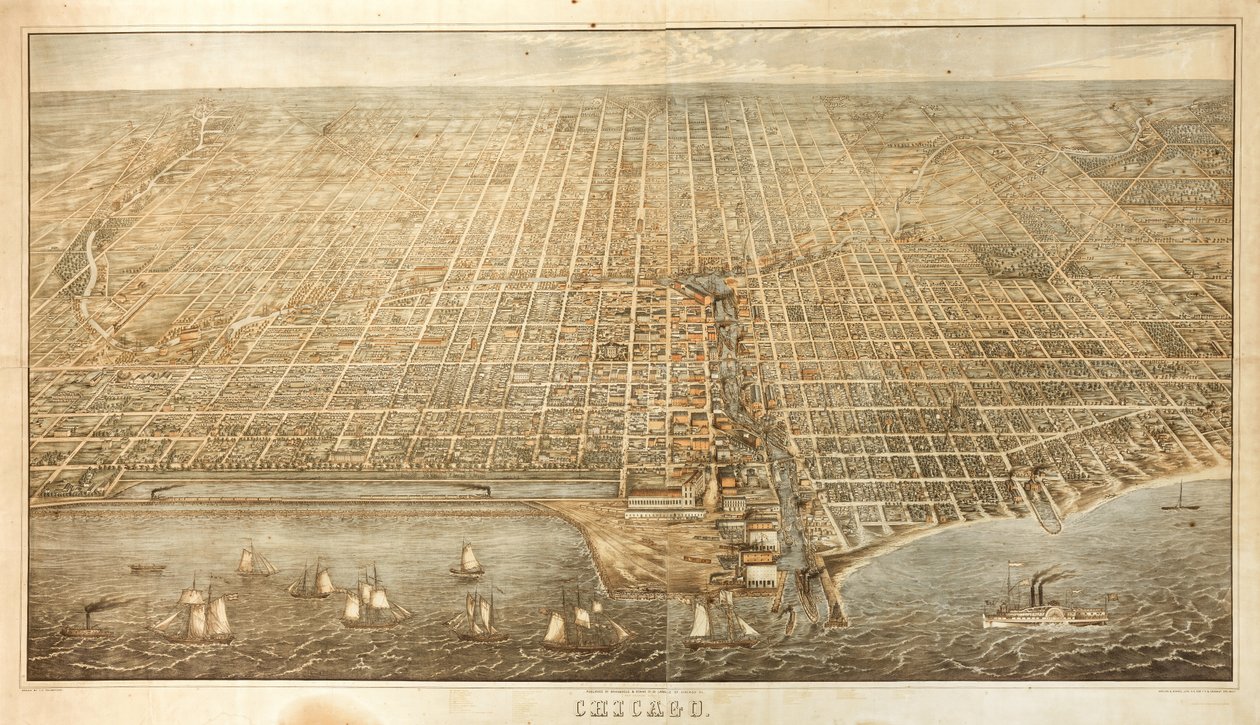 Chicago (färg litho) av James T. Palmatary
