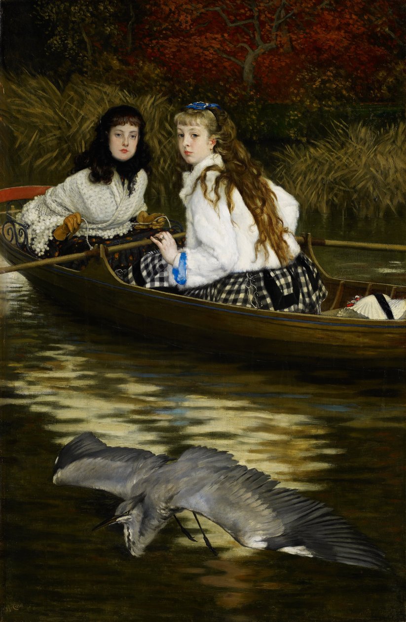 På Themsen, en häger av James Tissot