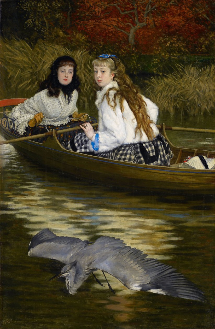 På Themsen, en häger av James Tissot