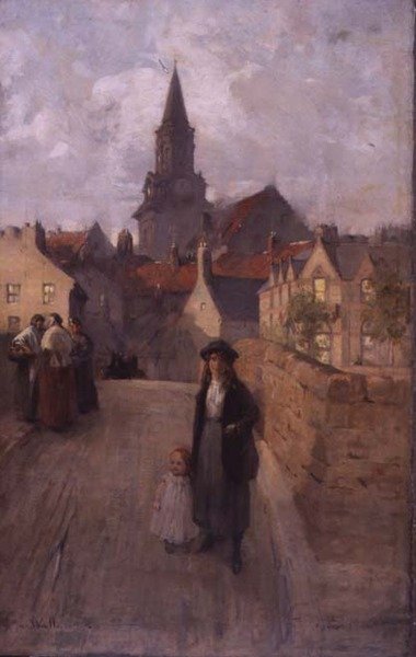 Old Bridge, Berwick (olja på duk) av James Wallace