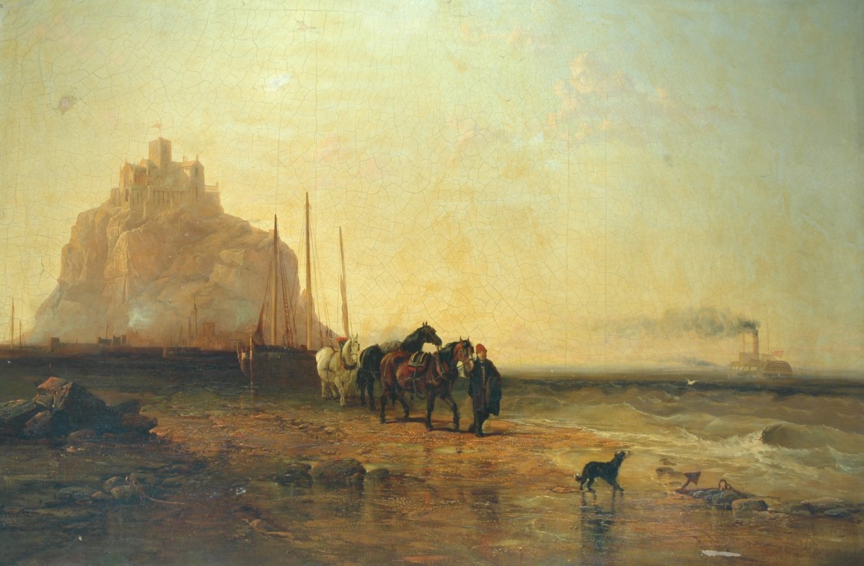 Kväll utanför St Michaels Mount, 1855 av James Webb