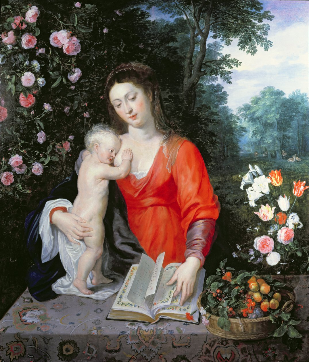 Jungfru och barn i ett landskap av Peter Paul Rubens