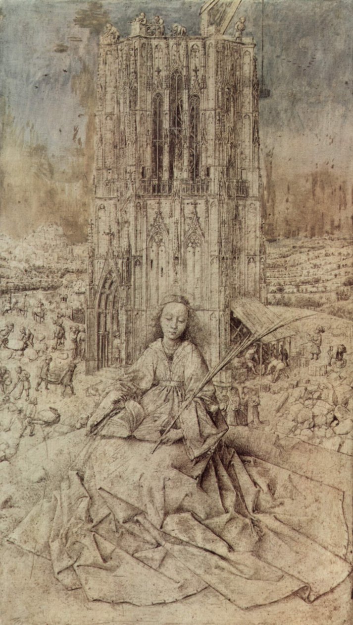 Die Hl. Barbara av Jan van Eyck