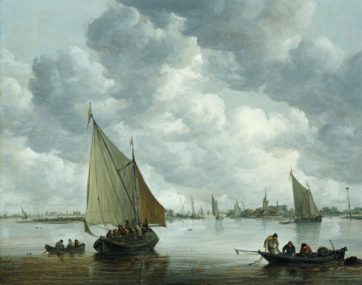 Fiskebåt i en mynning, 1655 av Jan Josephsz van Goyen