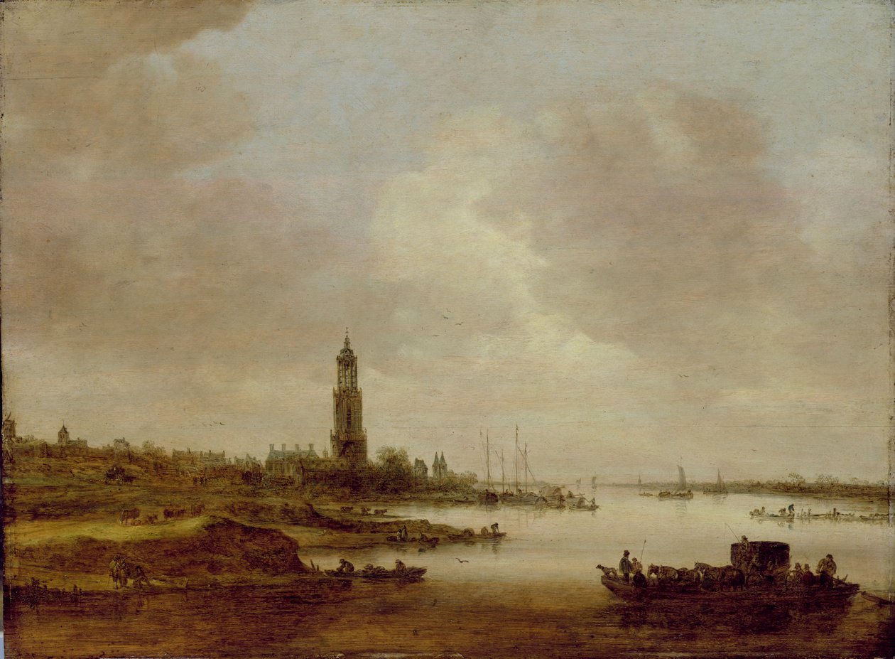 Utsikt från Rhenen (från väster) av Jan Josephsz van Goyen