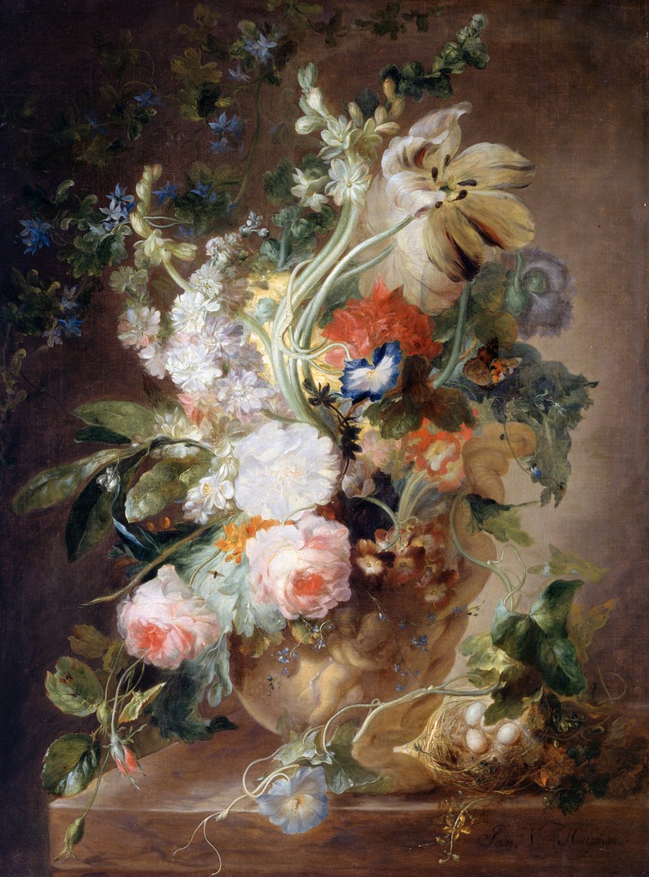 Vas med blommor av Jan van Huysum