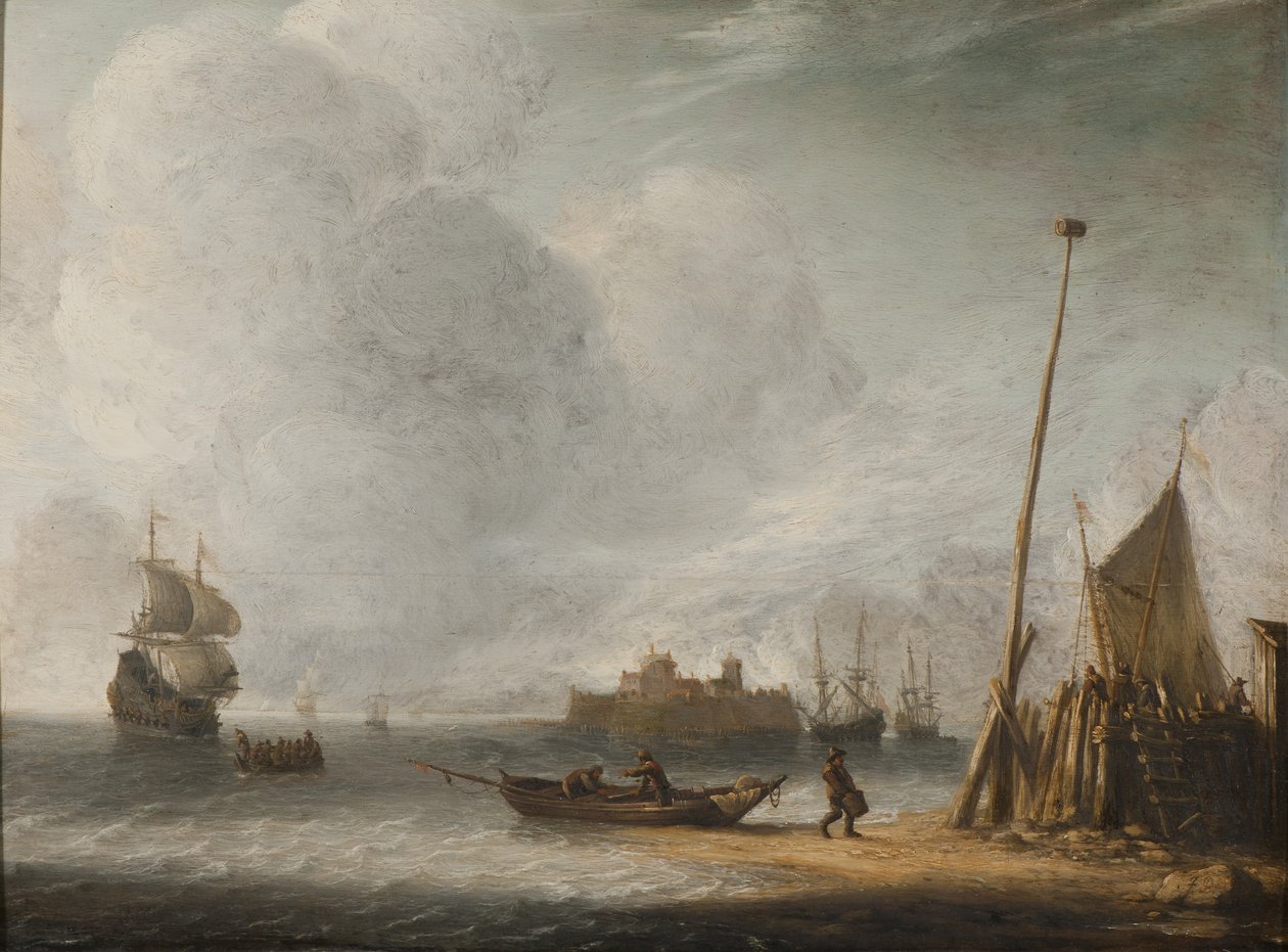 Vid havet (olja på ek) av Jan Abrahamsz. Beerstraten