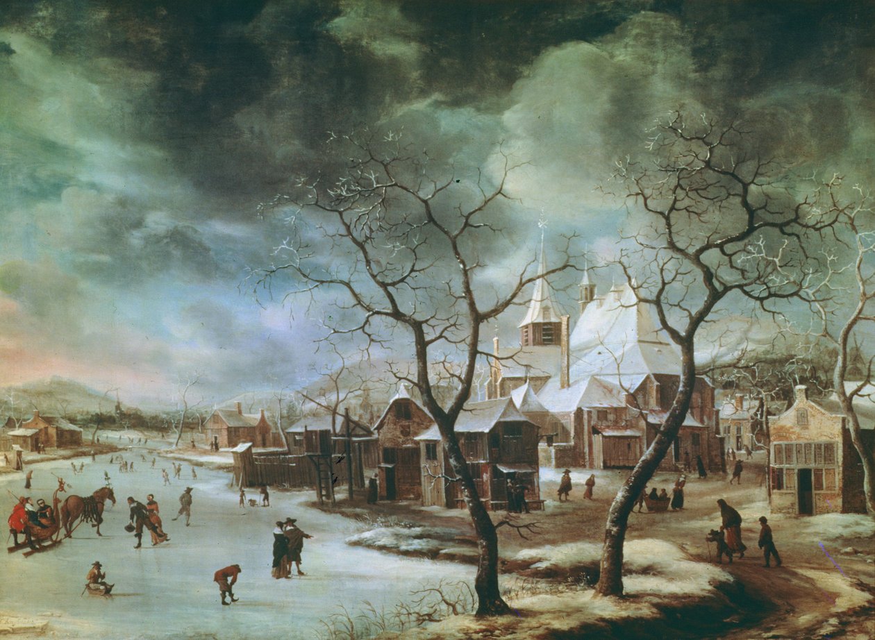 Vinterscen (panel) av Jan Abrahamsz. Beerstraten