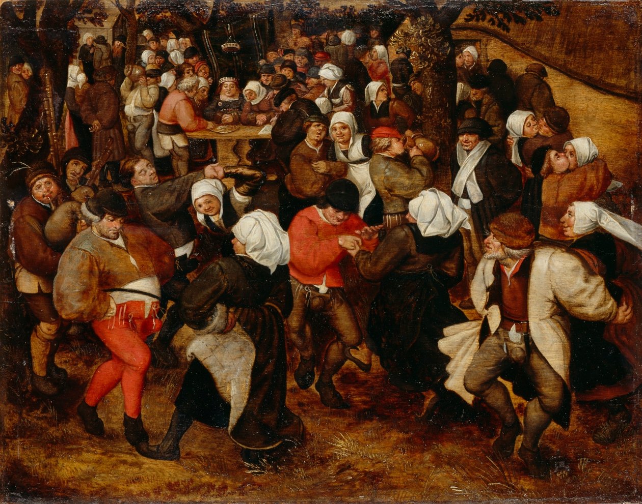 Boerenbruiloft in openlucht av Jan the Elder Brueghel