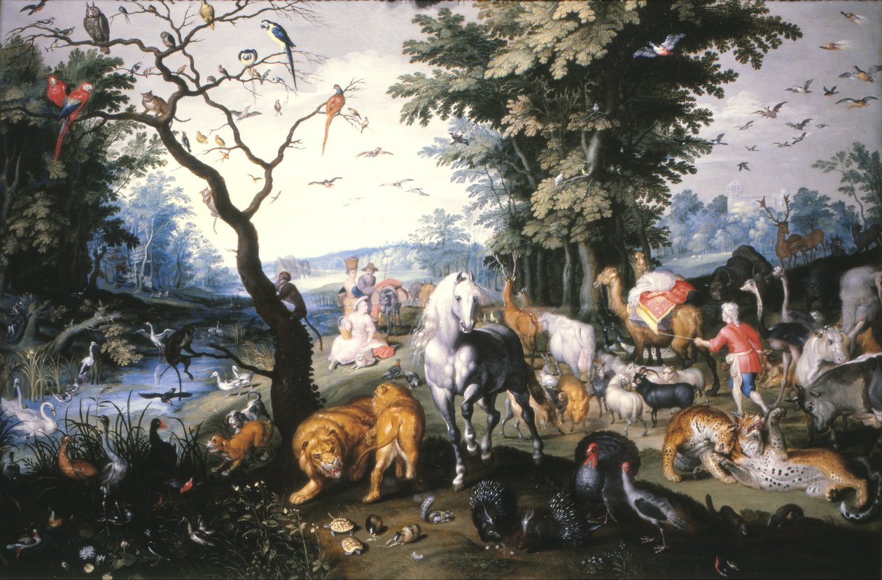 Djuren som kommer in i Noaks ark av Jan the Elder Brueghel