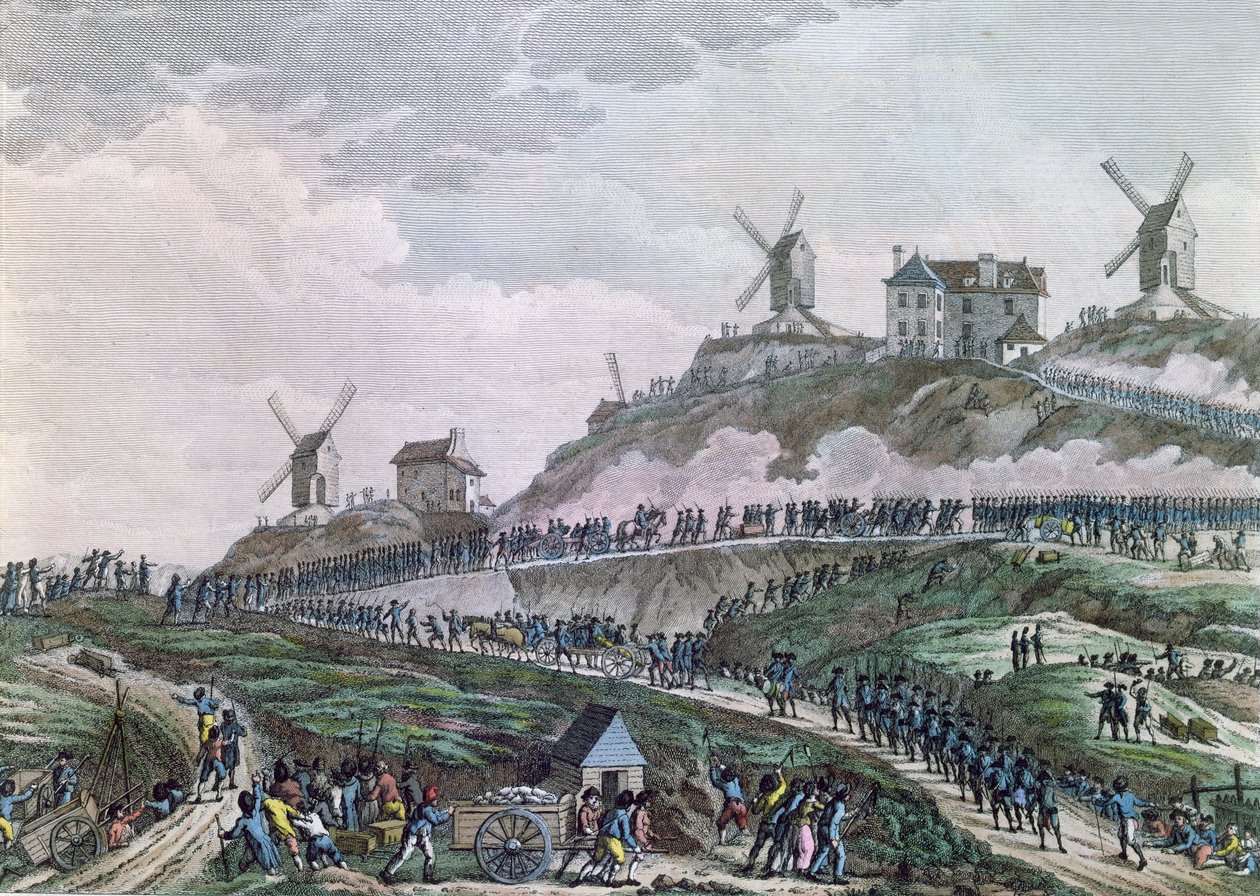 Folket i Paris släpar kanoner till Montmartre den 15 juli 1789, 1796 av Jan Bulthuis