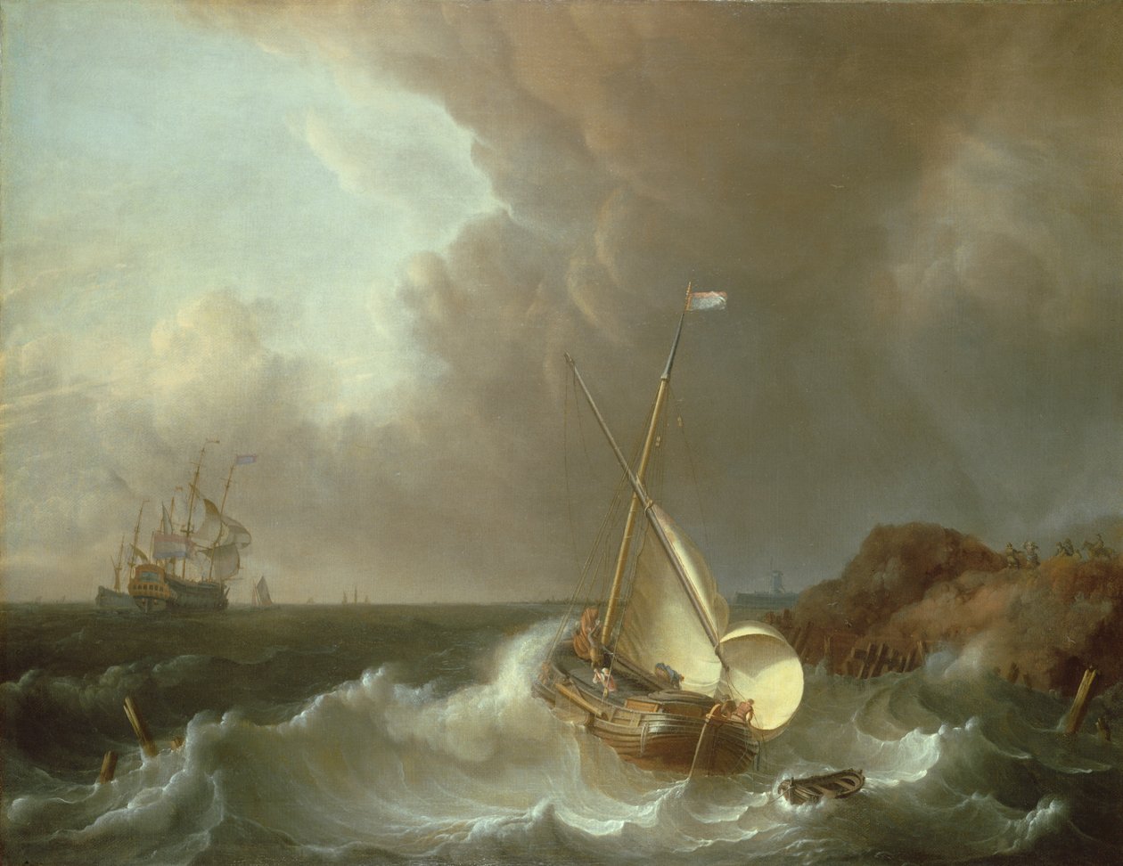 Galjon i stormiga hav av Jan Claesz Rietschoof