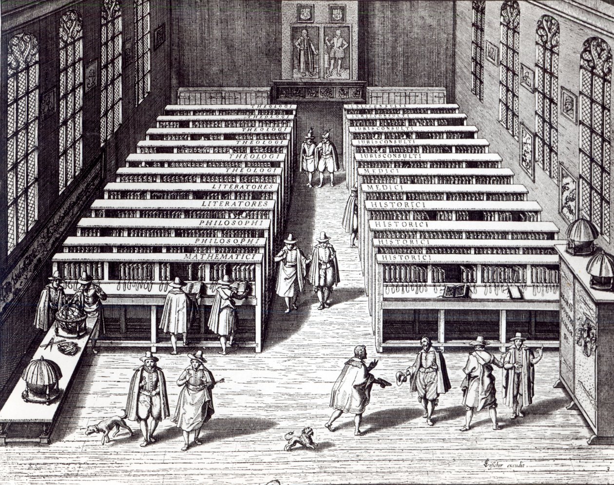 Leiden University Library, 1610 (bw foto) av Jan Cornelis Woudanus