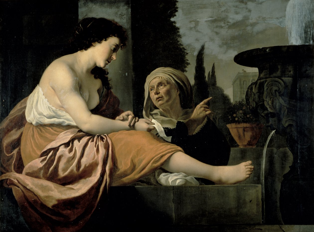 Bathsheba vid hennes toalett av Gerrit van Honthorst