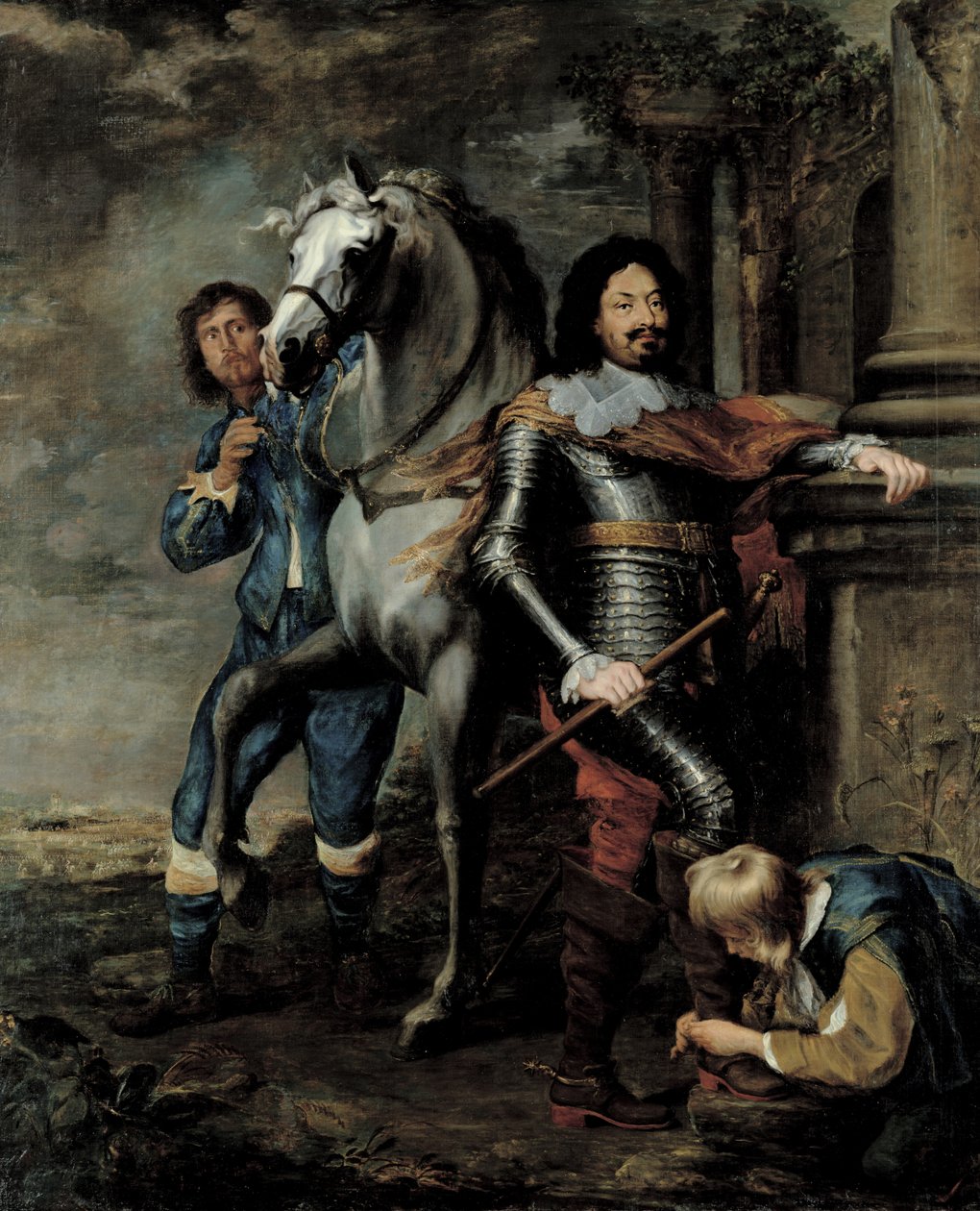 Portræt af general Ottavio Piccolomini (1600-56) hertug af Amalfi sverige av Gerrit van Honthorst