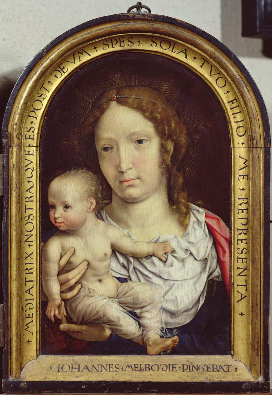 Diptyken Carondelet: högra panelen föreställande Jungfrun och barnet, 1517 (se även 97189 och 210362) av Jan Gossaert