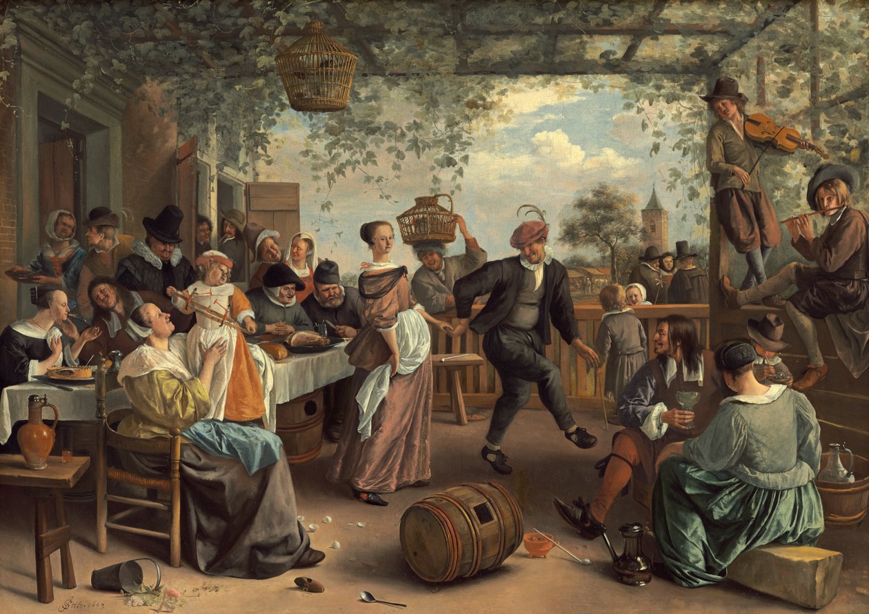 The Dancing Couple av Jan Havickszoon Steen