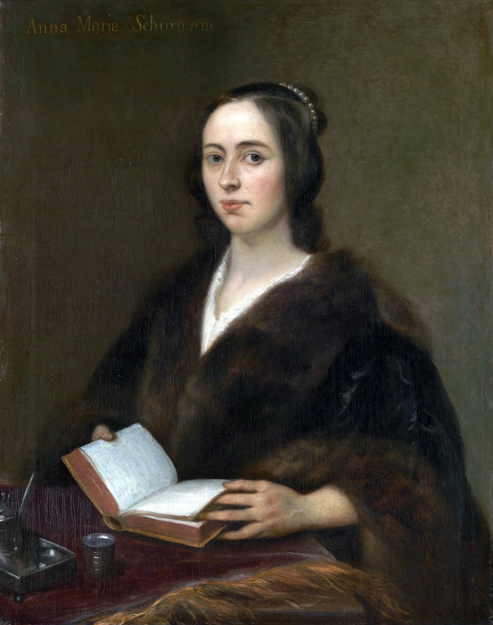 Portrait of Anna Maria van Schurman av Jan Lievens