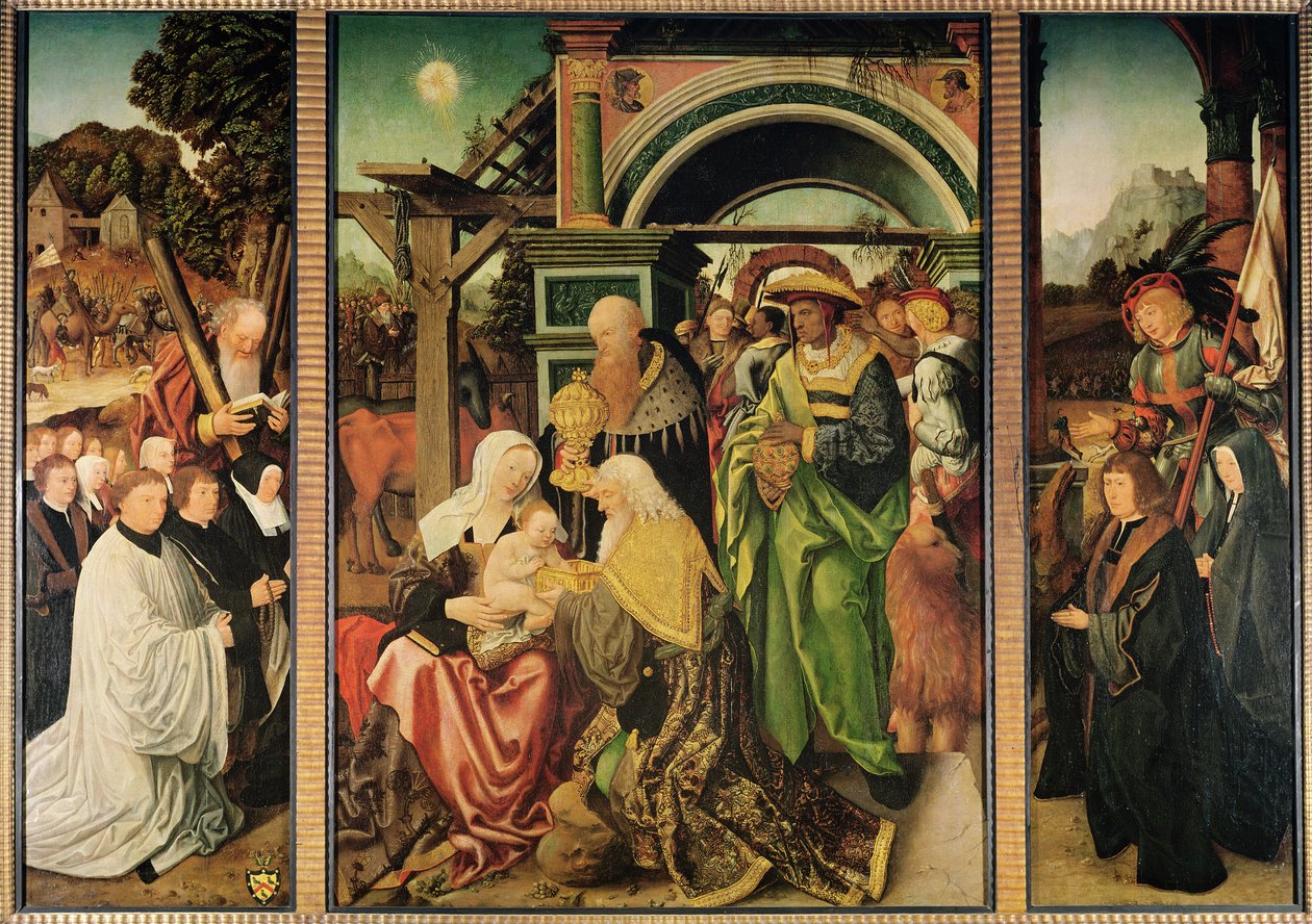 Adoration of the Magi (tempera på panel) av Jan Mostaert