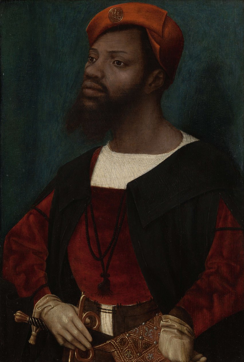 Portrait of an African man av Jan Mostaert