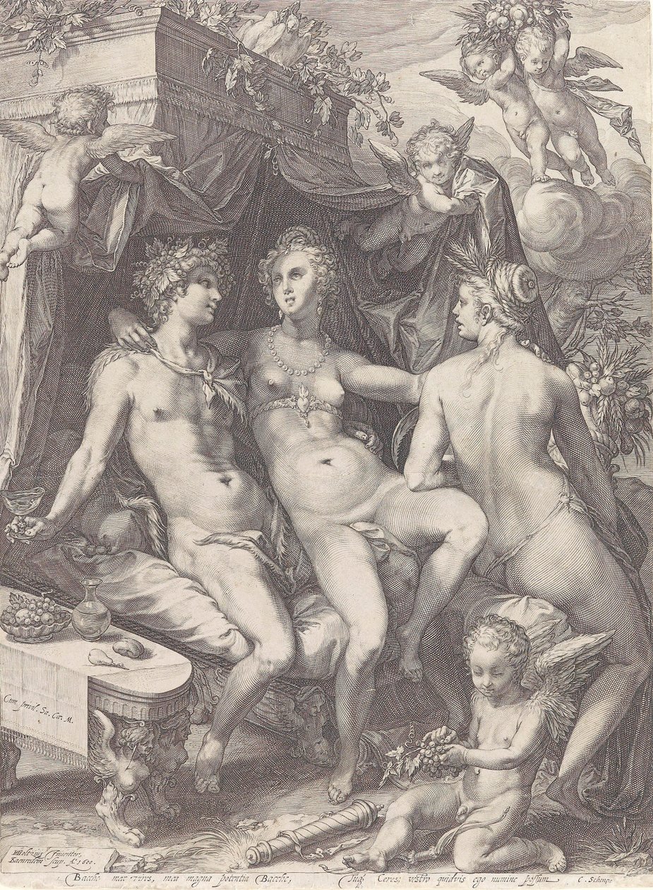 Utan Bacchus och Ceres är Venus kall av Jan Saenredam