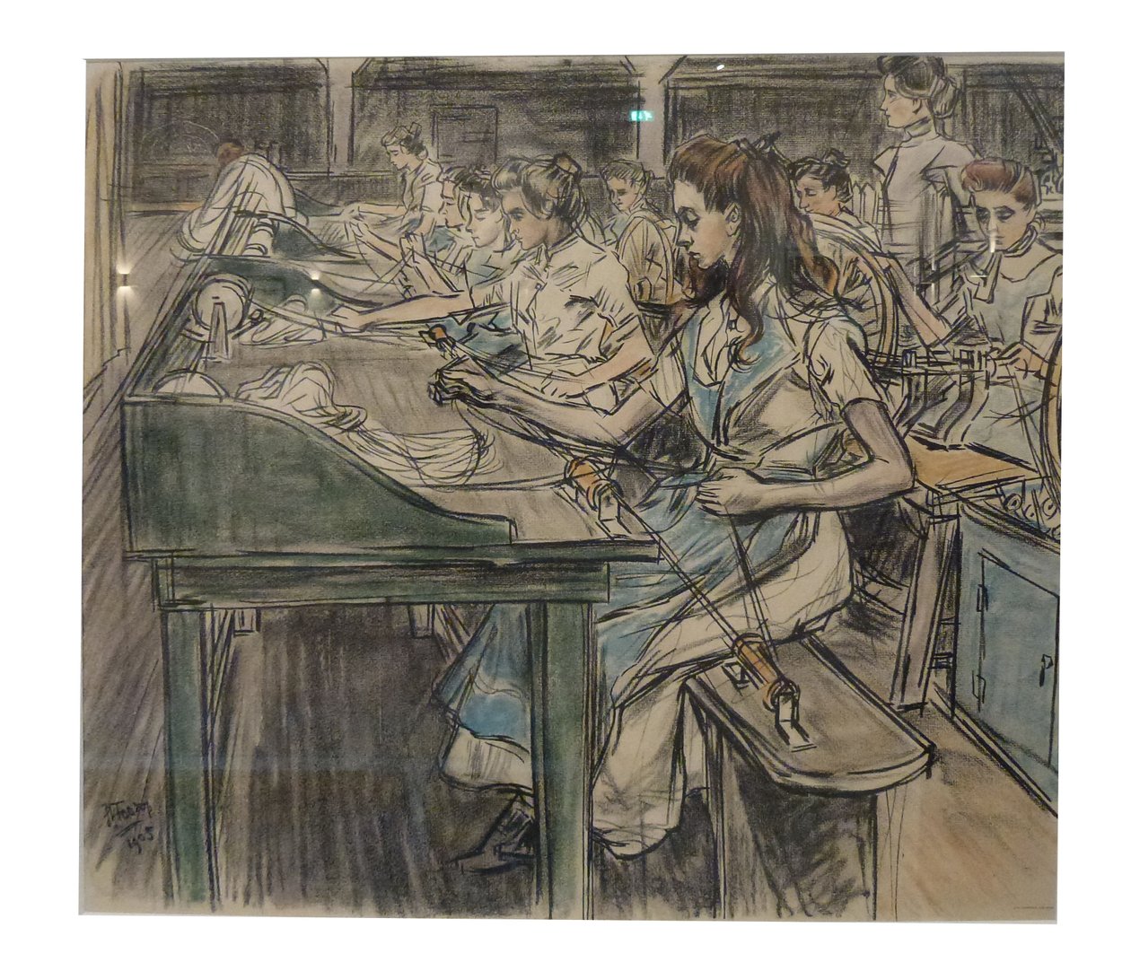  Pitpluizers 1 van de 12 lithos die Toorop maakte over de fabricage van kaarsenn av Jan Toorop