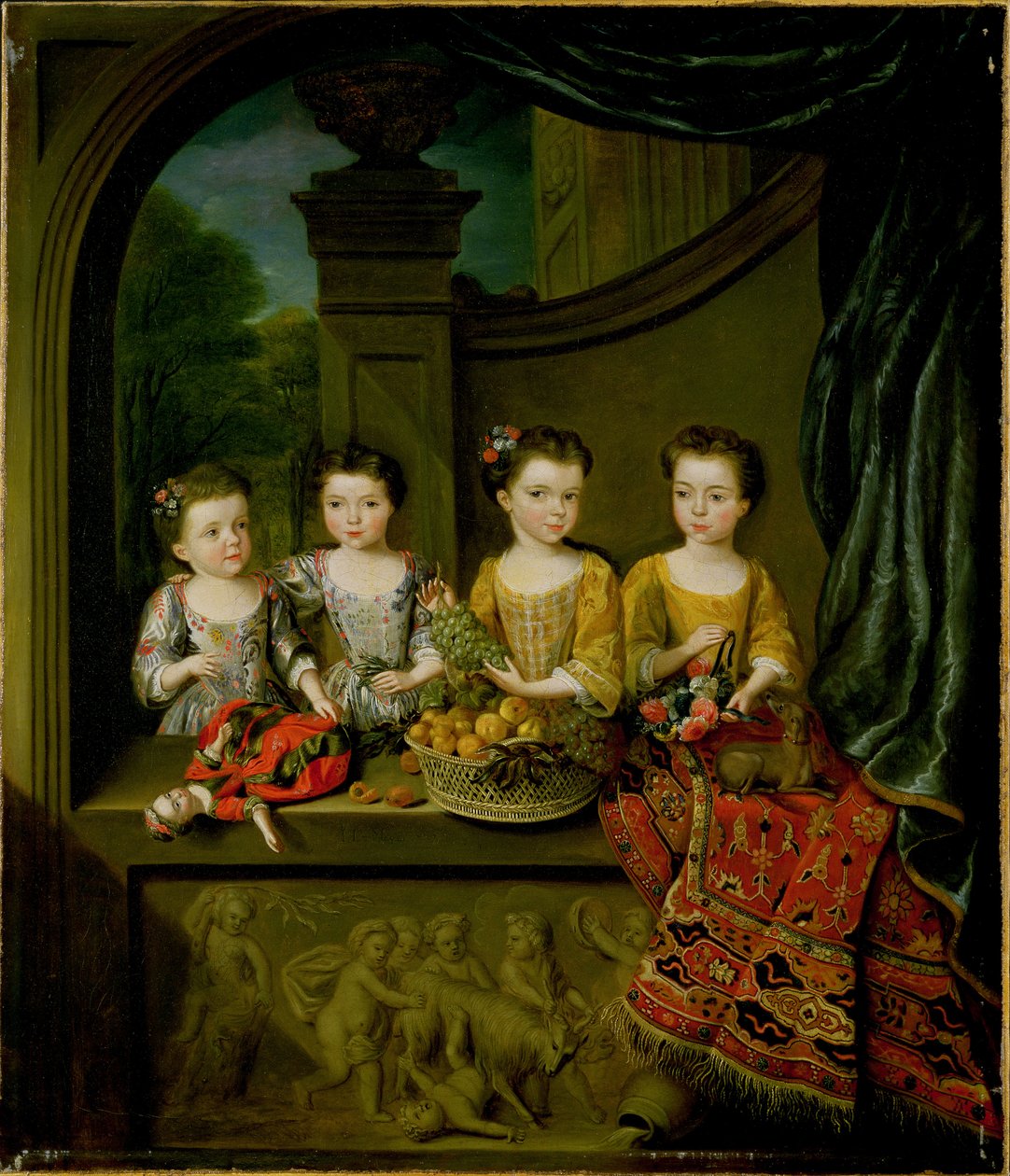 Porträtt av Sir Matthew Deckers döttrar, Bt., 1718 av Jan Van Meyer
