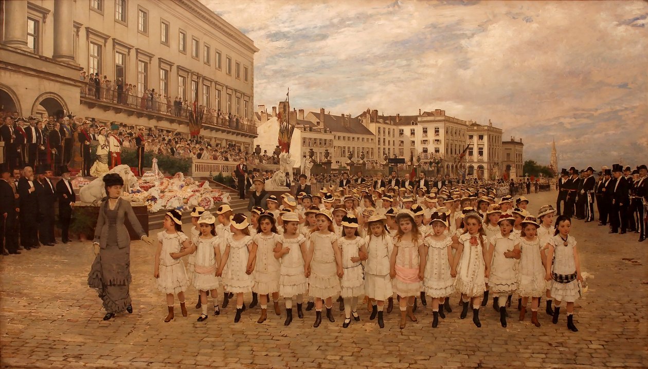 La revue des écoles en 1878 av Jan Frans Verhas
