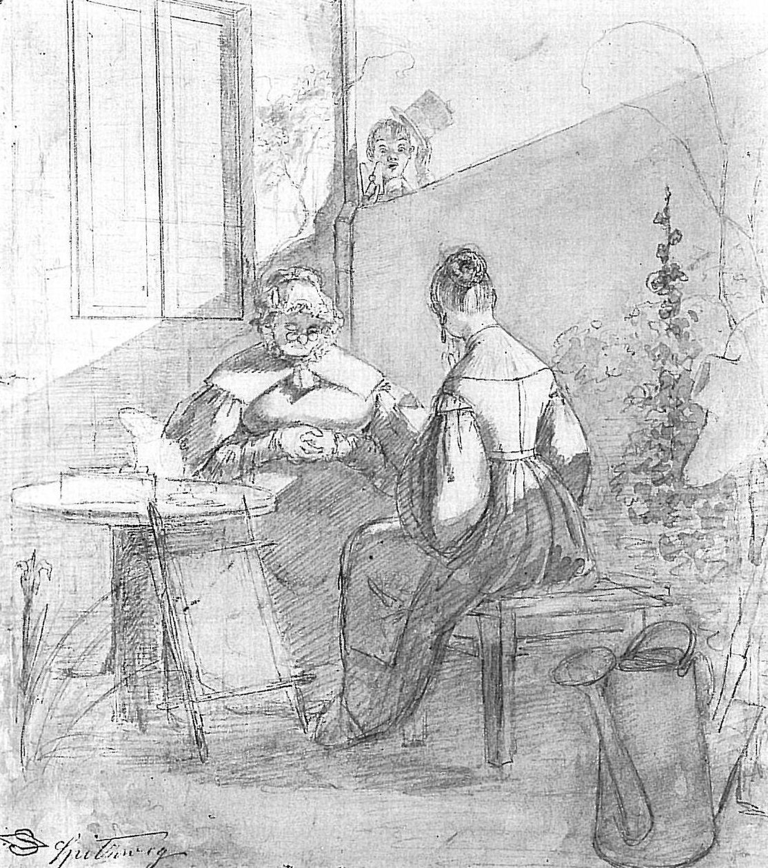 Studie zu dem Gemälde Der Liebesbrief av Jan Vermeer van Delft
