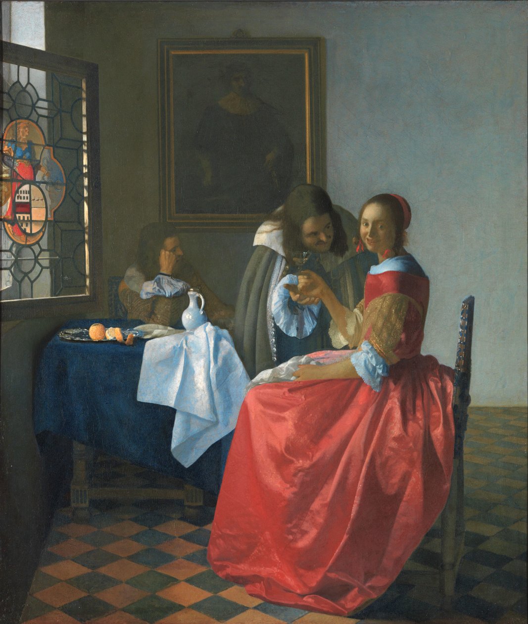 The girl with a wineglass av Jan Vermeer van Delft