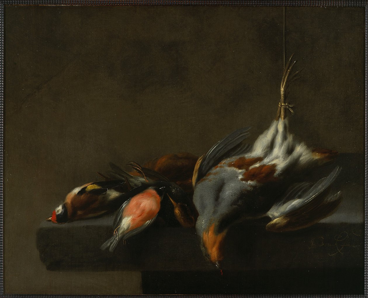 Stilleben av döda fåglar, c.1660 av Jan Vonck