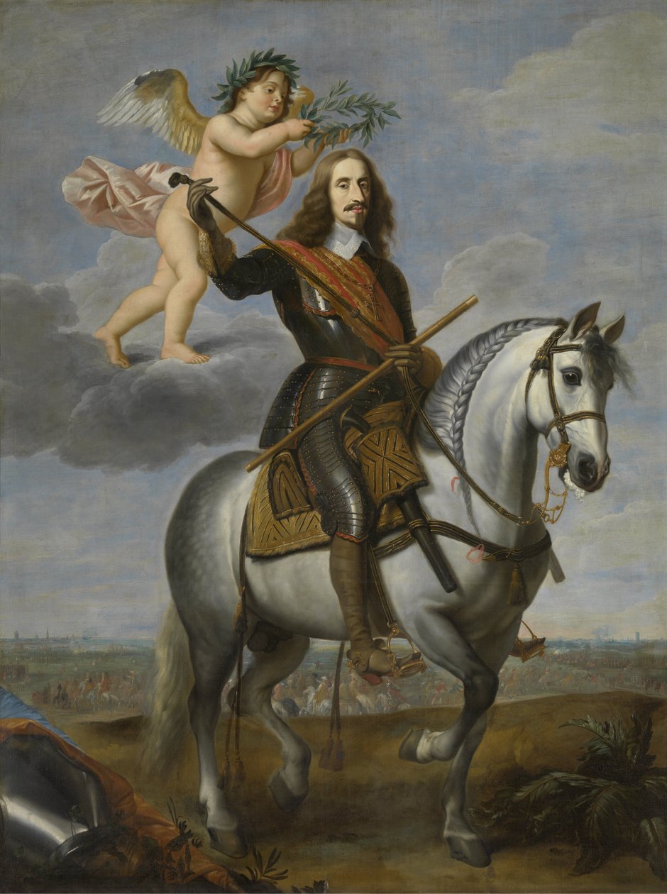 Equestrian portrait of Archduke Leopold Wilhelm (1614-1662) av Jan den van Hoecke