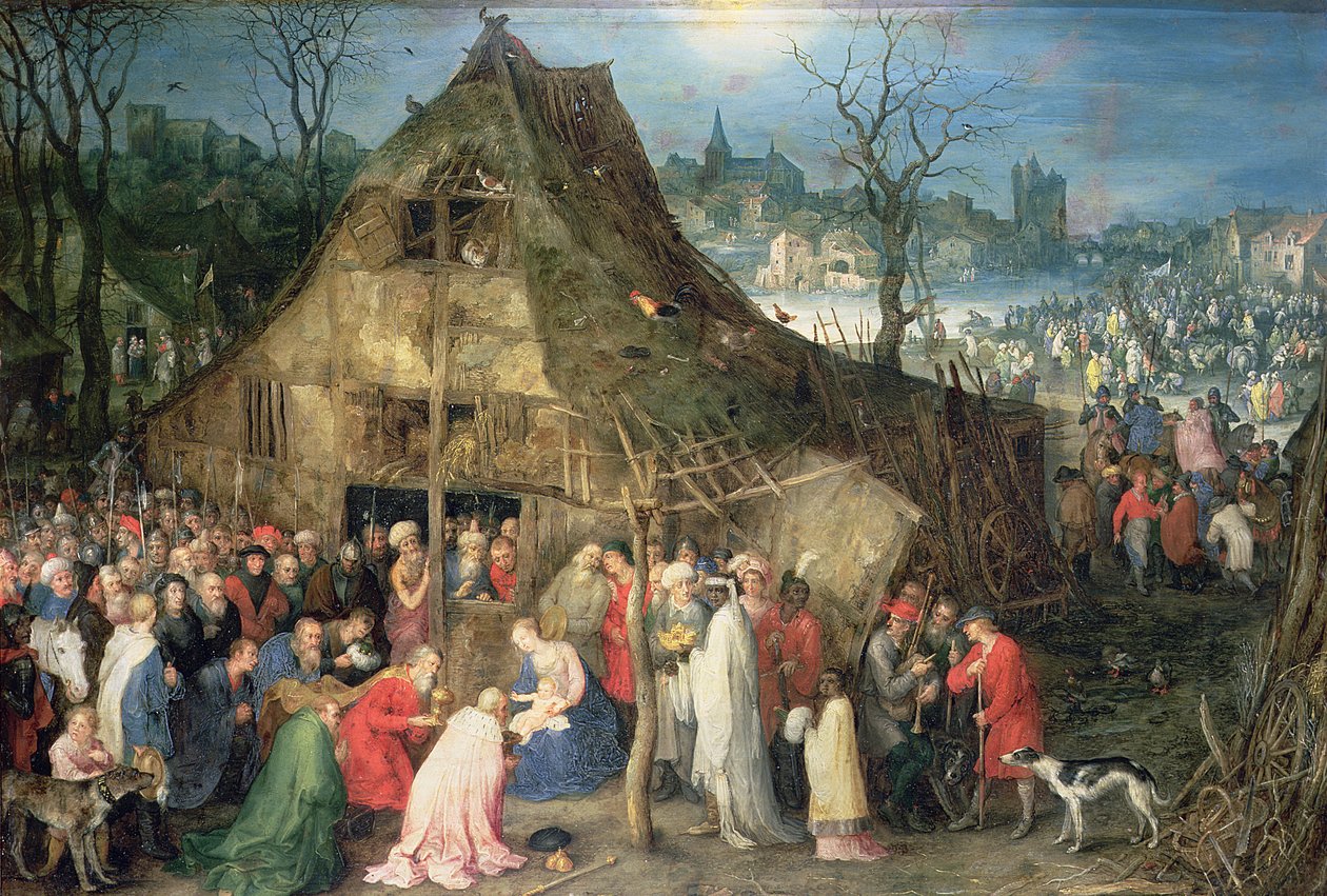 Tillbedjan av Magi, 1598 av Jan the Elder Brueghel