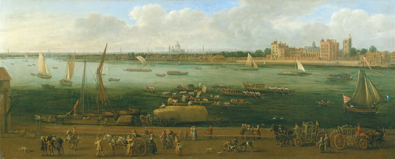 En panoramavy över Lambeth Palace av Jan the Elder Griffier