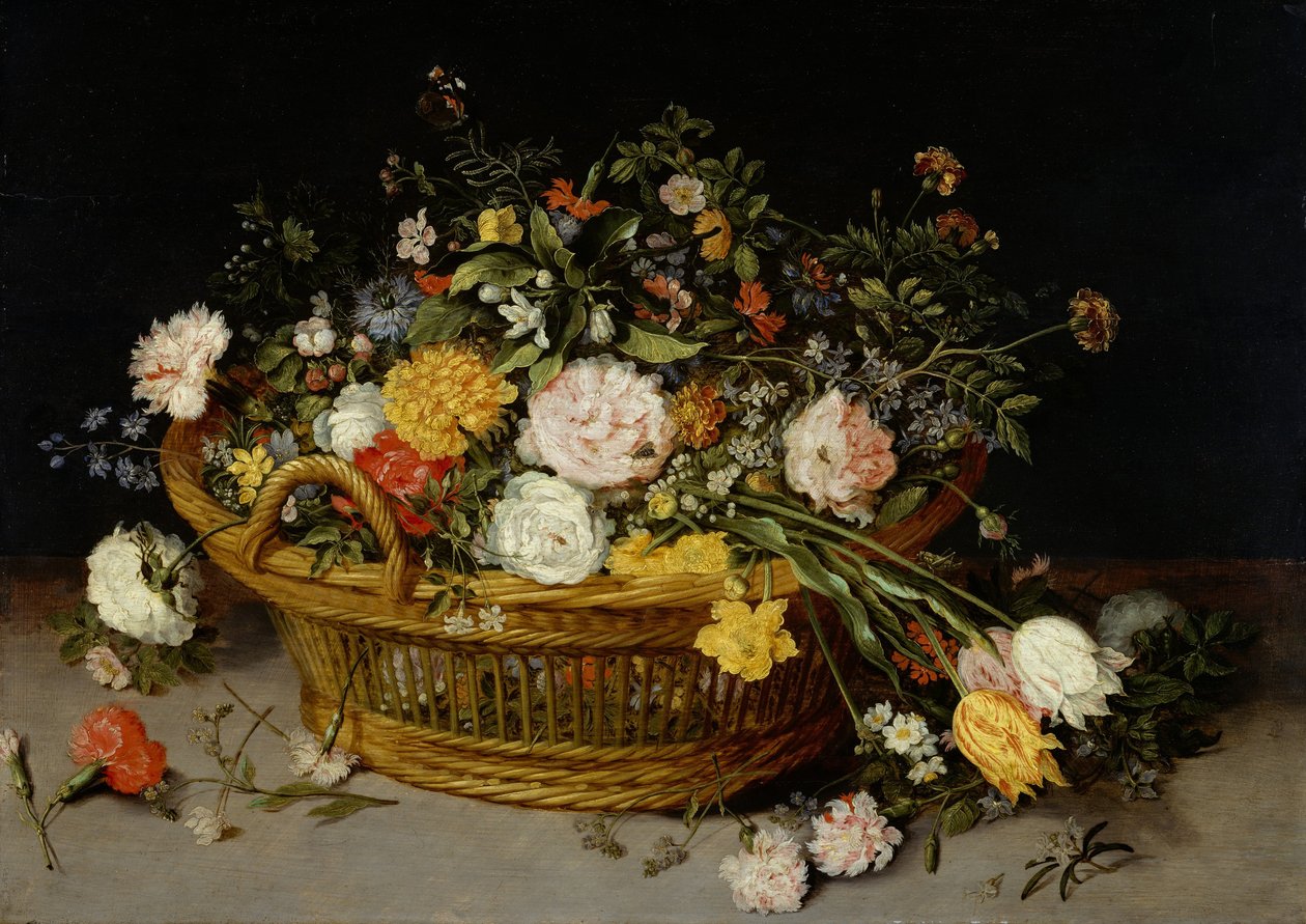 En korg med blommor, c.1625 av Jan Brueghel the Younger