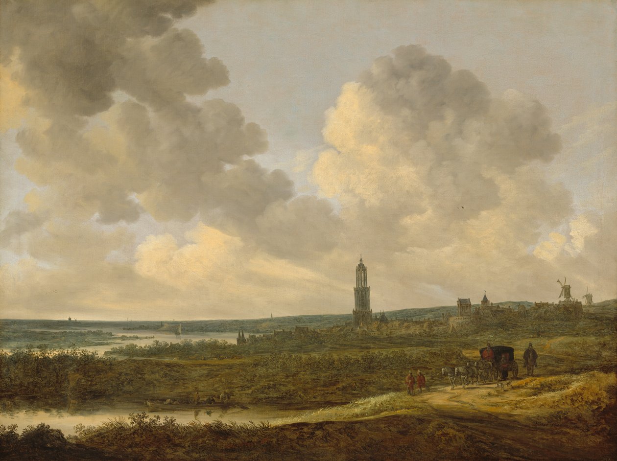 Utsikt över Rhenen av Jan Josephsz van Goyen