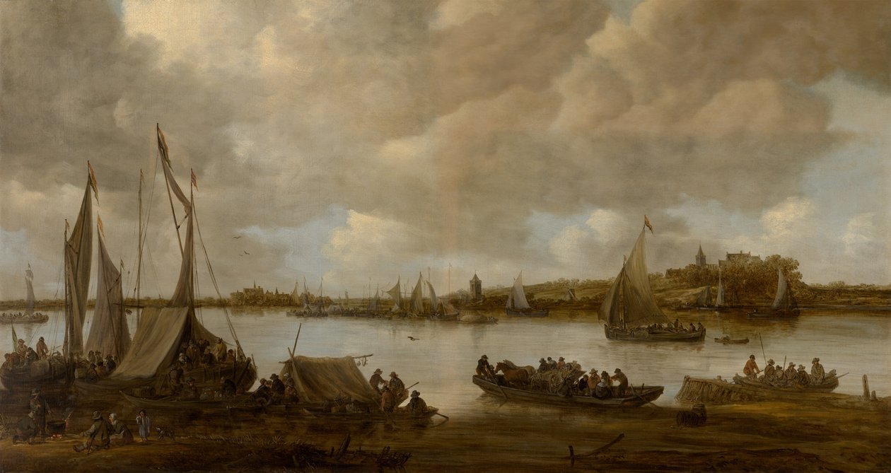 Utsikt över Rhen nära Hoog av Jan Josephsz van Goyen