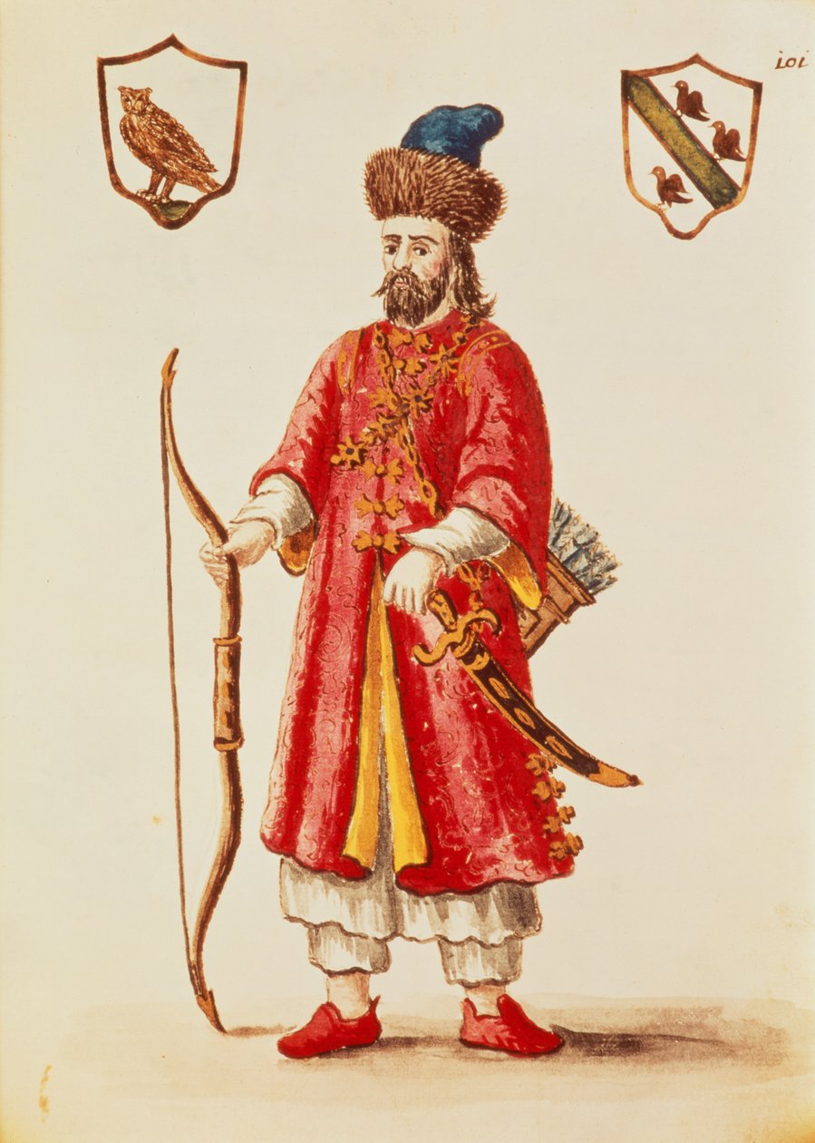 Marco Polo, klädd i tartarisk kostym, från 