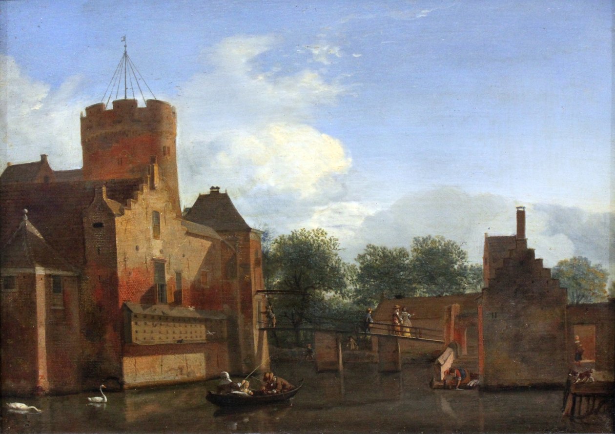 Loenersloot slott i Holland av Jan van der Heyden
