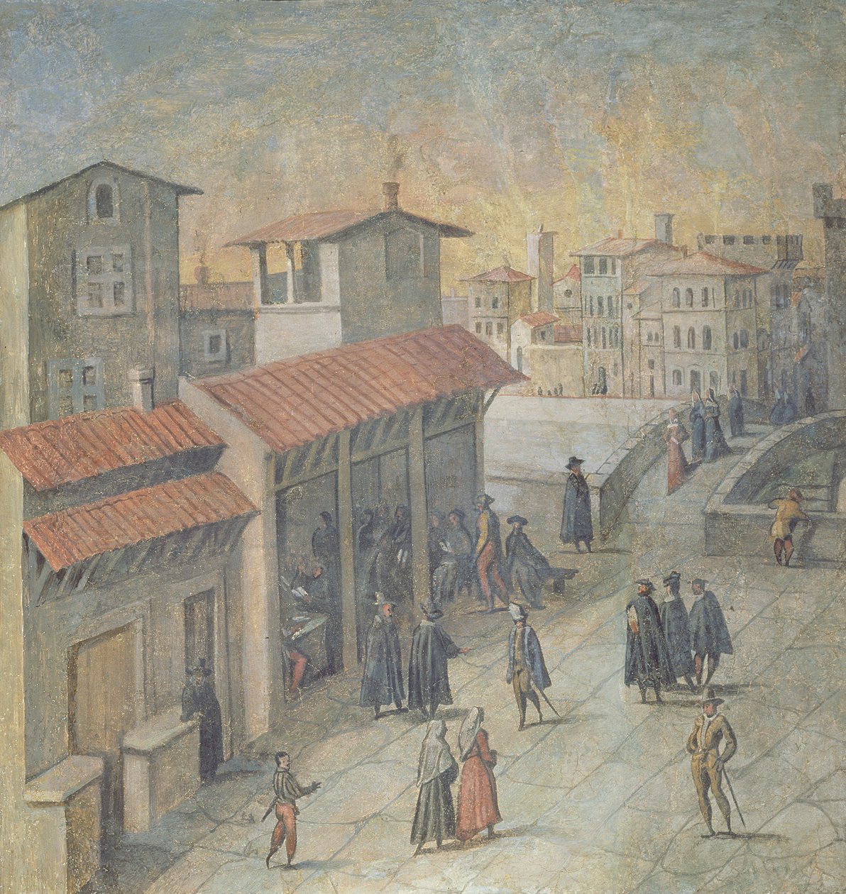 Ponte a Santa Trinita, Florens, 1555 av Jan van der Straet