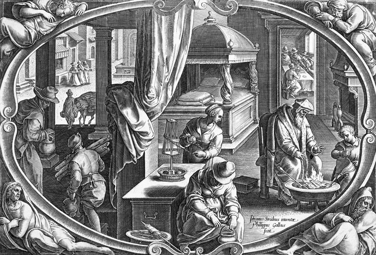 Vinter, graverad av Philip Galle, ca 1580 av Jan van der Straet