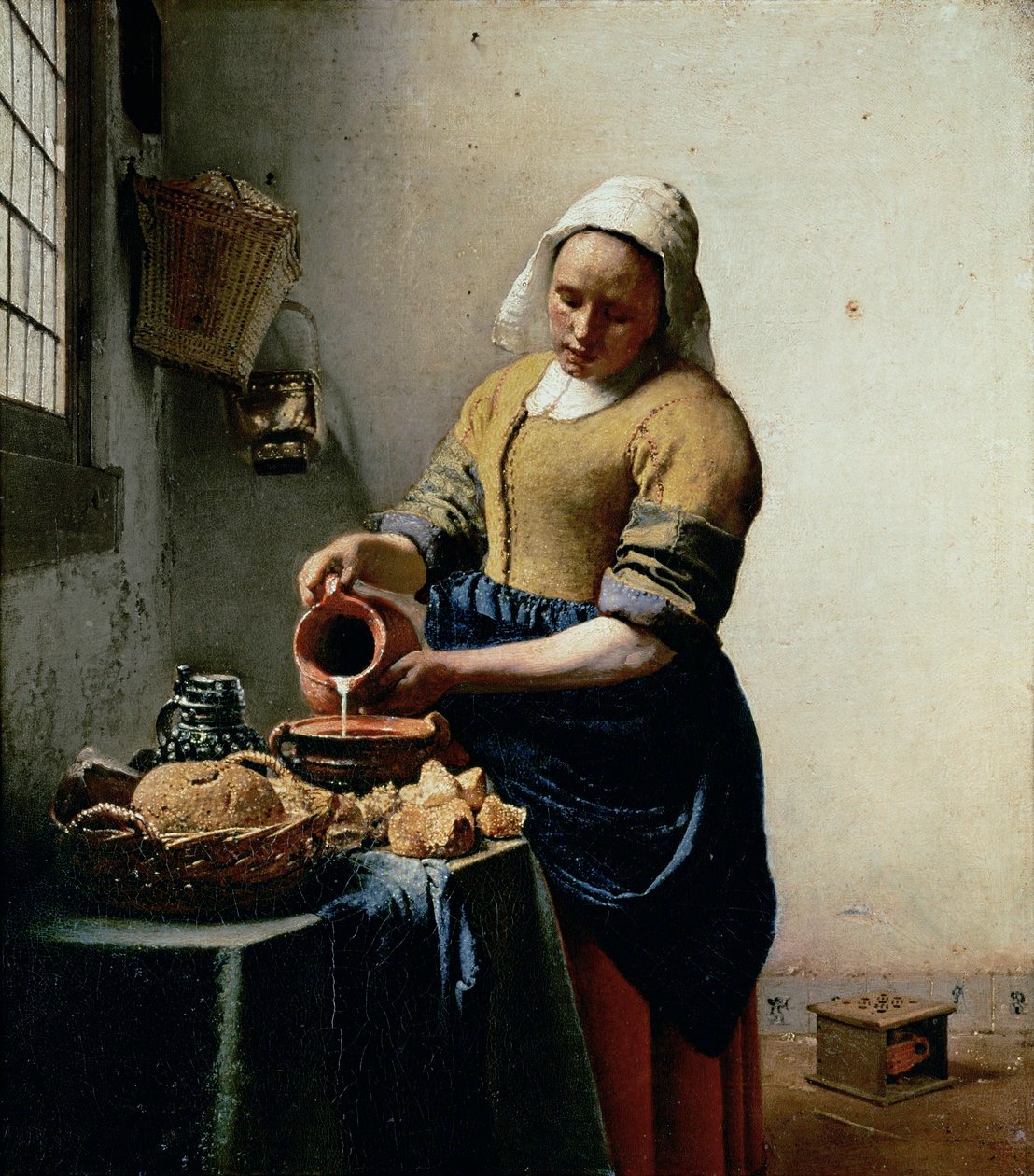 Mjölkerskan ... (målning på duk) av Jan (1632 75) Vermeer