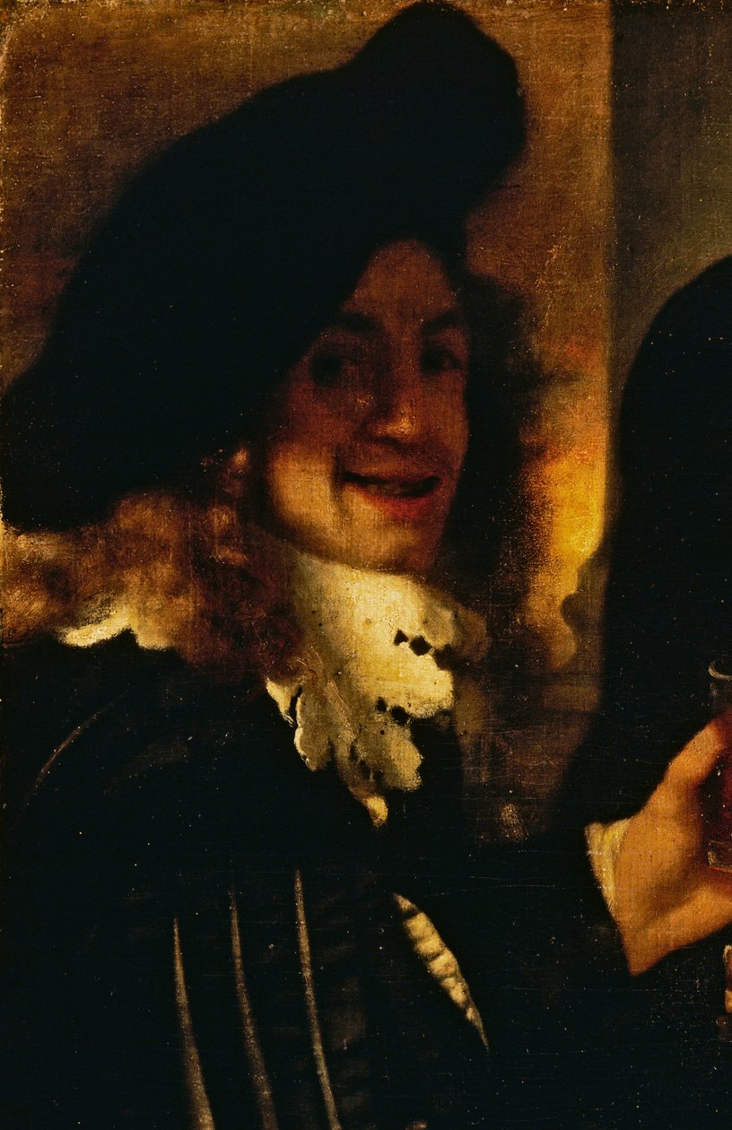 Musiker, detalj från The Procuress av Johannes Vermeer