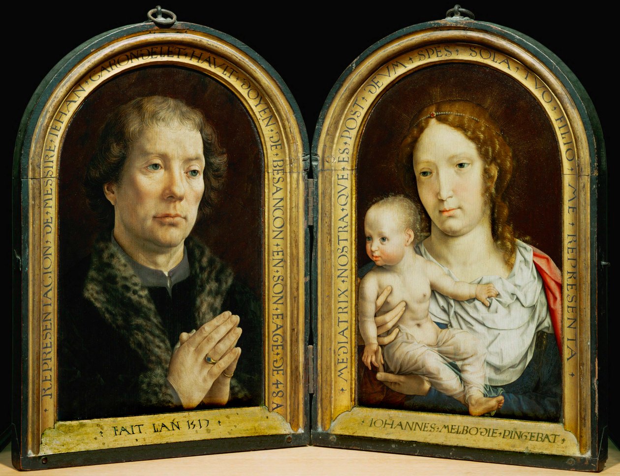 Carondelet Diptyk. Till vänster: Jean Carondelet ... av Jan (c.1472 c.1533) Gossaert