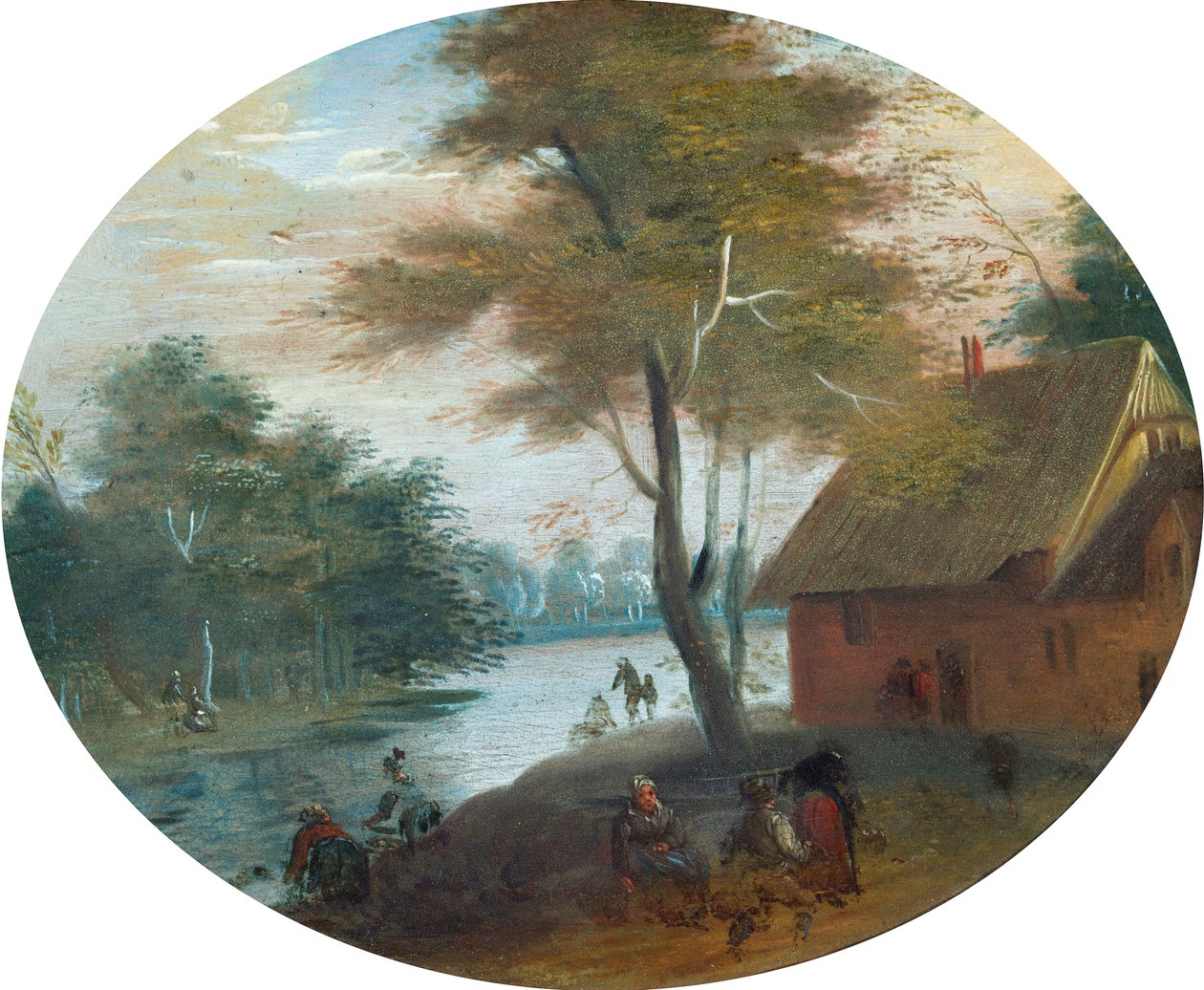 Flodscen av Jan (follower of) Brueghel