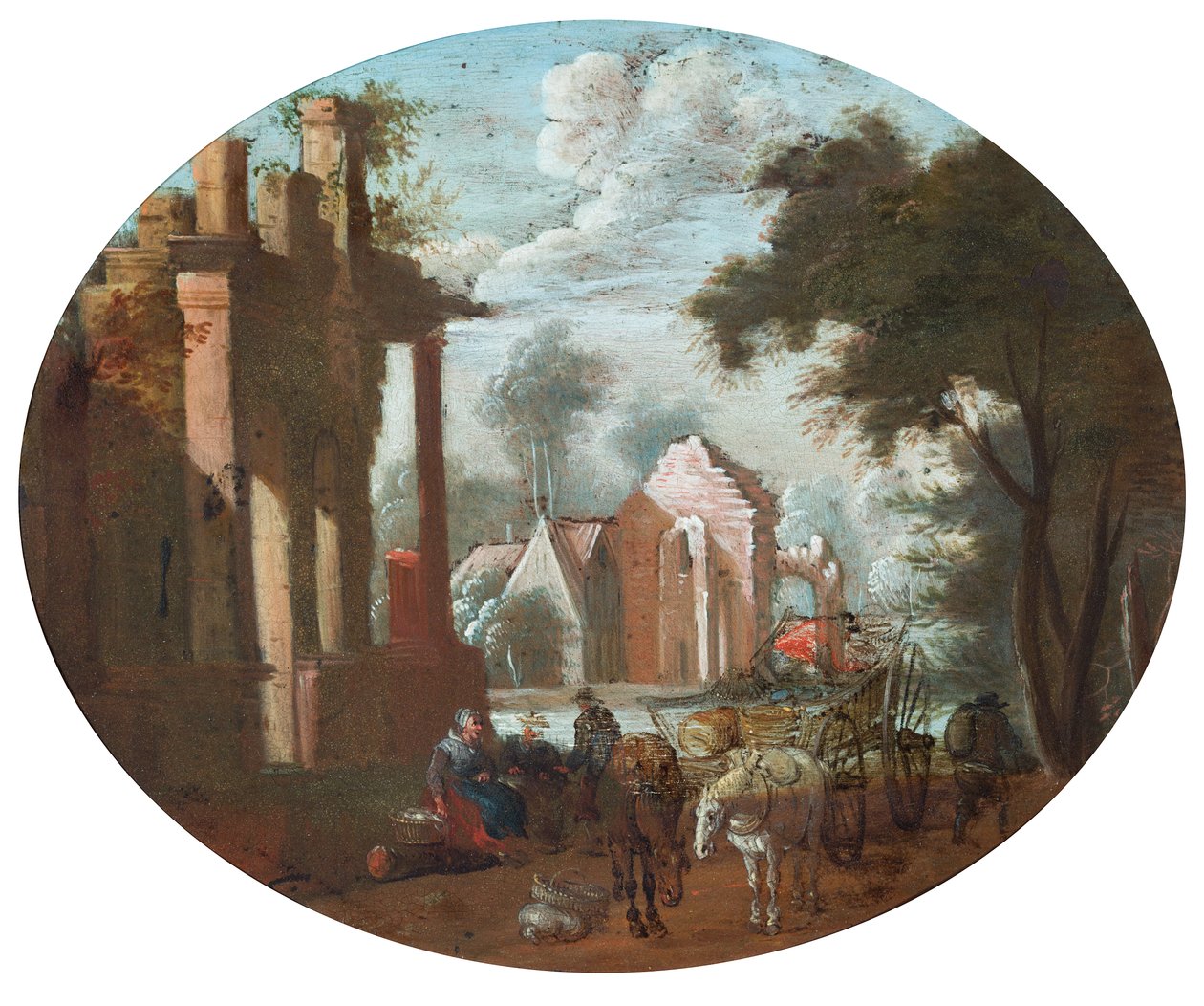 Förstört slott av Jan (follower of) Brueghel