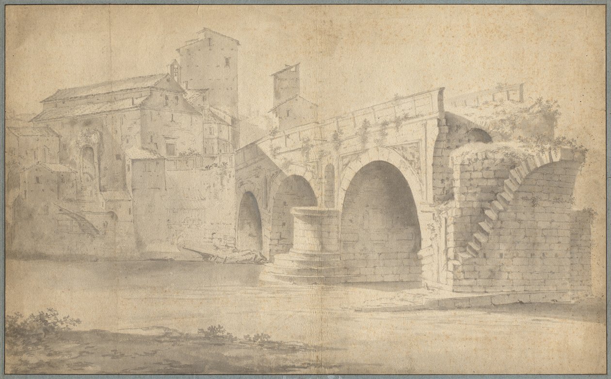 Utsikt över Ponte Rotto, Rom av Jan Asselyn